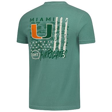 Men's Green Miami Hurricanes Comfort Colors OHT Camo Overlay T-Shirt