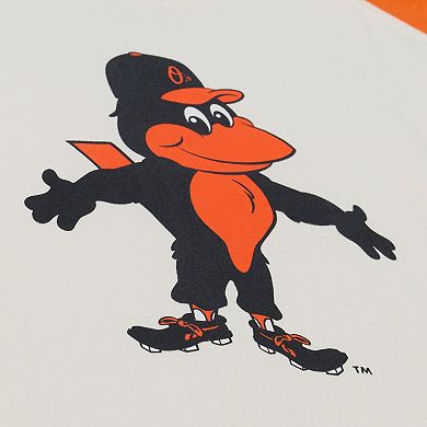 Women's Mitchell & Ness Cream Baltimore Orioles Boyfriend Raglan T-Shirt
