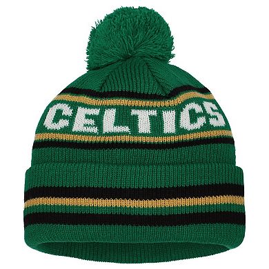 Youth New Era Kelly Green Boston Celtics Classic Cuffed Knit Hat with Pom