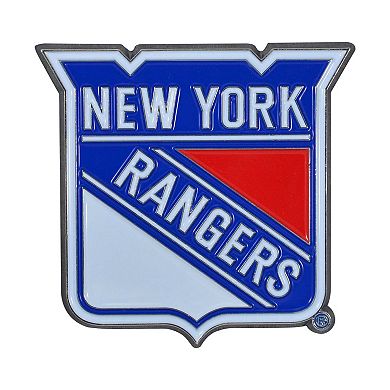 Logo Brands New York Rangers Embossed Color Auto Emblem