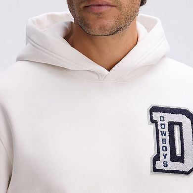 Fanatics Oatmeal Dallas Cowboys IconicFleece Letterman Hoodie