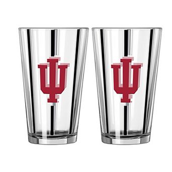 Logo Brands Indiana Hoosiers Two-Piece 16oz. Striped Pint Glass Set