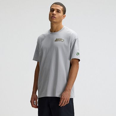 Men's Nike Wolf Gray Seattle Seahawks 2025 Rivalries Collection Essential Max90 T-Shirt