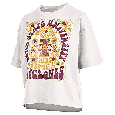 Women's Pressbox White Iowa State Cyclones Harmony Oversized Slub T-Shirt