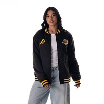 Unisex The Wild Collective Black Los Angeles Lakers Full-Snap Bomber Jacket