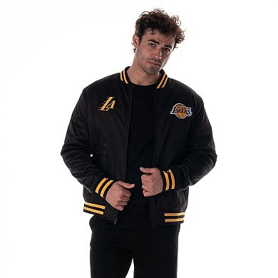 Unisex The Wild Collective Black Los Angeles Lakers Full-Snap Bomber Jacket