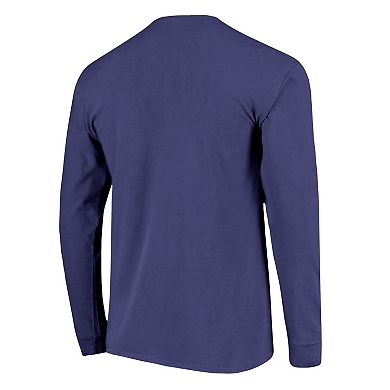 Women's Image One Purple Clemson Tigers String Lights Comfort Color Long Sleeve T-Shirt