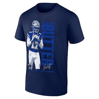 Men's Fanatics Brandon Aubrey Navy Dallas Cowboys Like Butter T-Shirt