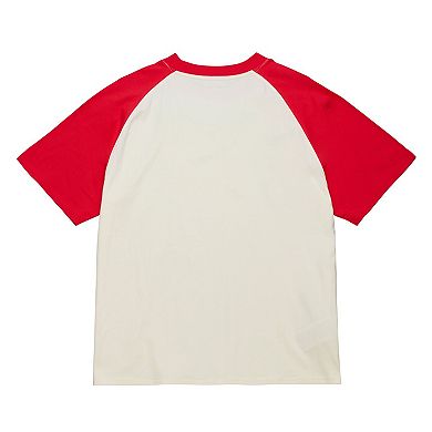 Women's Mitchell & Ness Cream Cincinnati Reds Boyfriend Raglan T-Shirt