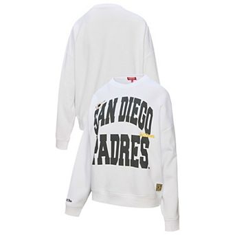 Women's Mitchell & Ness White San Diego Padres Oversized Cooperstown Sweatshirt