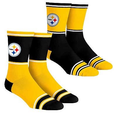 Unisex Rock Em Socks Pittsburgh Steelers 2-Pack Color Block Crew Socks Set