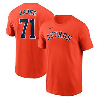 Men's Nike Josh Hader Orange Houston Astros Fuse Name & Number T-Shirt