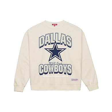 Women's Mitchell & Ness Cream Dallas Cowboys Tonal Arch Sweatshirt