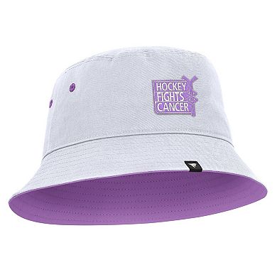 Men's Fanatics White Florida Panthers Hockey Fights Cancer Bucket Hat