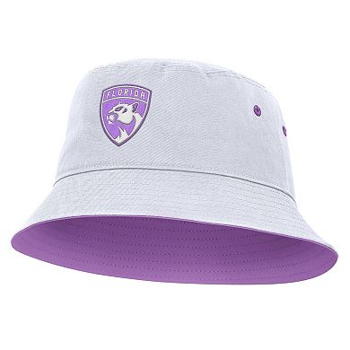 Men's Fanatics White Florida Panthers Hockey Fights Cancer Bucket Hat