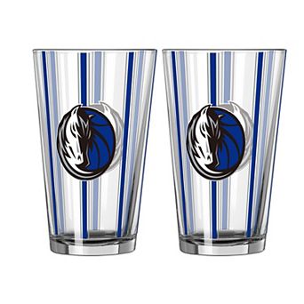 Logo Brands Dallas Mavericks Two-Piece 16oz. Striped Pint Glass Set