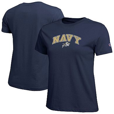 Women's Champion Navy Navy Midshipmen Arched Over Logo T-Shirt