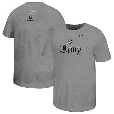 Youth Nike Gray Army Black Knights Army 250 Collection Script T-Shirt
