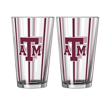 Logo Brands Texas A&M Aggies Two-Piece 16oz. Striped Pint Glass Set