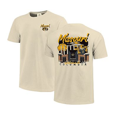 Men's Image One Natural Missouri Tigers Comfort Colors Hand-Drawn Campus Stack T-Shirt