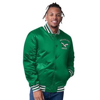 Men's Starter Kelly Green Philadelphia Eagles Full-Snap Satin Jacket