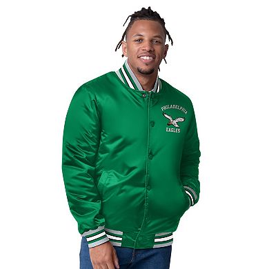 Men's Starter Kelly Green Philadelphia Eagles Full-Snap Satin Jacket