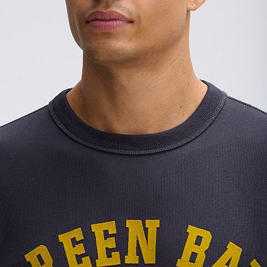 Fanatics Black Green Bay Packers IconicFleece Short Sleeve Sweatshirt