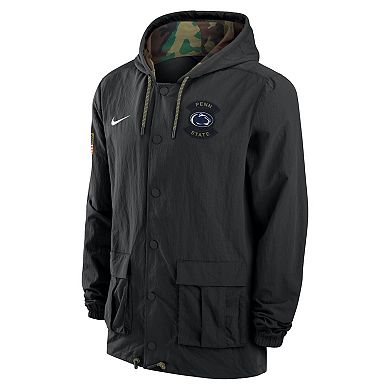 Men's Nike Black Penn State Nittany Lions 2025 NCAA Military Appreciation Full-Snap Jacket