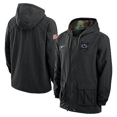 Men's Nike Black Penn State Nittany Lions 2025 NCAA Military Appreciation Full-Snap Jacket