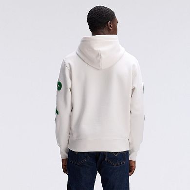 Fanatics Oatmeal Philadelphia Eagles IconicFleece Letterman Hoodie