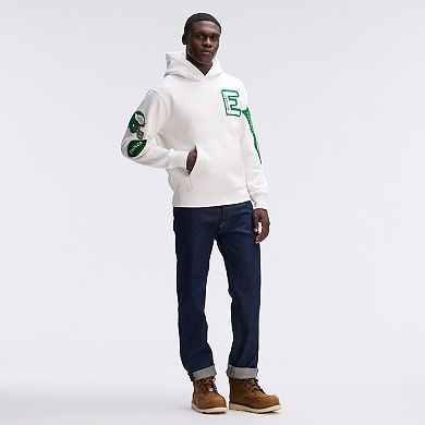 Fanatics Oatmeal Philadelphia Eagles IconicFleece Letterman Hoodie