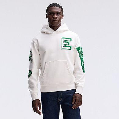 Fanatics Oatmeal Philadelphia Eagles IconicFleece Letterman Hoodie