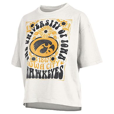 Women's Pressbox White Iowa Hawkeyes Harmony Oversized Slub T-Shirt