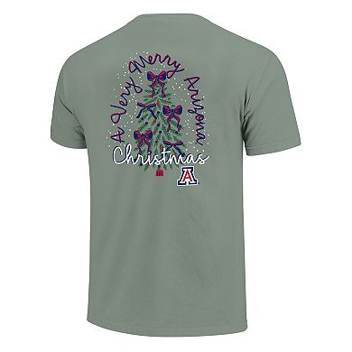 Women's Light Green Arizona Wildcats Christmas Tree Comfort Colors T-Shirt