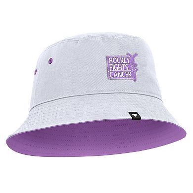 Men's Fanatics White Boston Bruins Hockey Fights Cancer Bucket Hat