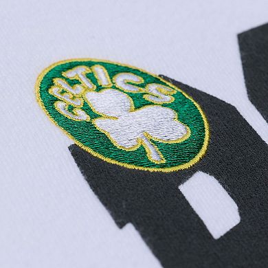 Women's Mitchell & Ness White Boston Celtics Lightweight Block Letter Sweatshirt