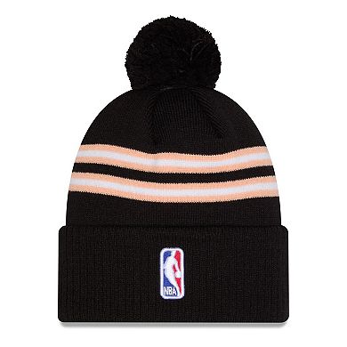 Men's New Era Black Atlanta Hawks 2025/26 City Edition Cuffed Knit Hat with Pom