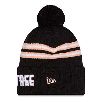 Men's New Era Black Atlanta Hawks 2025/26 City Edition Cuffed Knit Hat with Pom