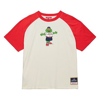 Women's Mitchell & Ness Cream Boston Red Sox Boyfriend Raglan T-Shirt