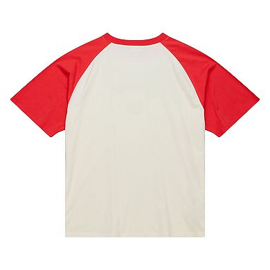Women's Mitchell & Ness Cream Boston Red Sox Boyfriend Raglan T-Shirt