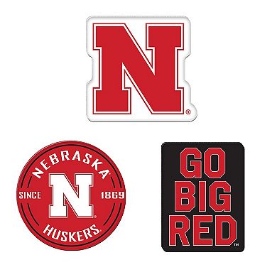 WinCraft Nebraska Huskers 3-Pack Premium Fridge Magnet Set