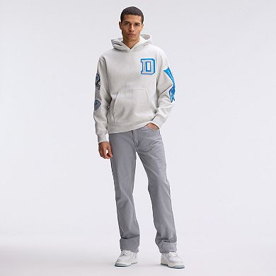 Fanatics Heather Gray Detroit Lions IconicFleece Letterman Hoodie