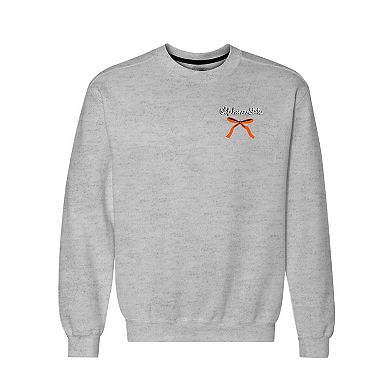 Women's Gray Oklahoma State Cowboys Classic Merry Christmas Tree Crewneck Sweatshirt