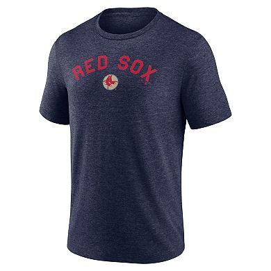 Men's Fanatics Heather Navy Boston Red Sox Cooperstown Collection Series Sweep Tri-Blend T-Shirt