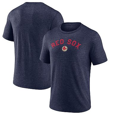 Men's Fanatics Heather Navy Boston Red Sox Cooperstown Collection Series Sweep Tri-Blend T-Shirt