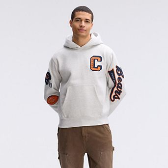 Fanatics Heather Gray Chicago Bears IconicFleece Letterman Hoodie