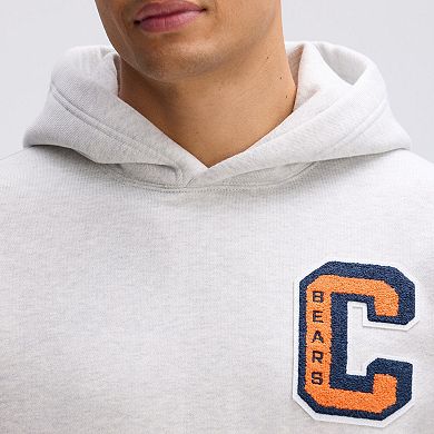 Fanatics Heather Gray Chicago Bears IconicFleece Letterman Hoodie