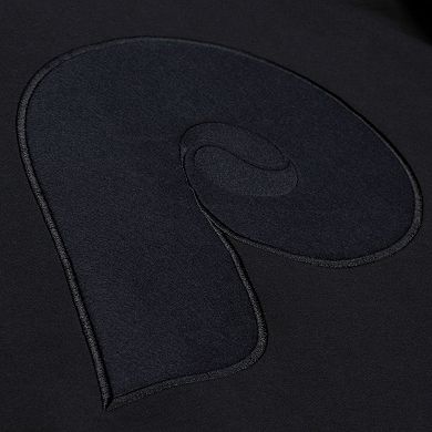 Men's Mitchell & Ness Black Philadelphia Phillies Phantom Fleece Crewneck Sweatshirt