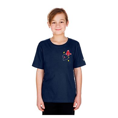 Youth New Era Navy Boston Red Sox Stars & Cap T-Shirt