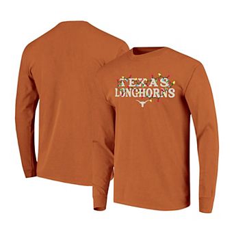 Women's Image One Burnt Orange Texas Longhorns String Lights Comfort Color Long Sleeve T-Shirt
